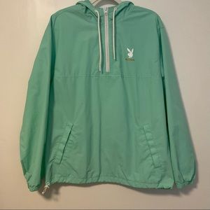 Playboy by Pacsun Hooded 1/4 Zip Windbreaker Jacket